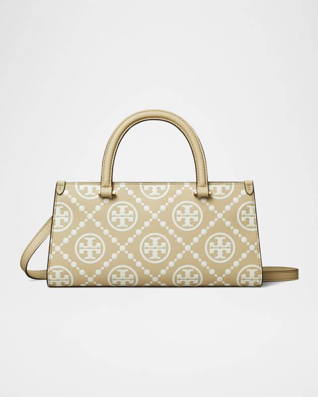 Small T Monogram East-West Leather Tote Bag